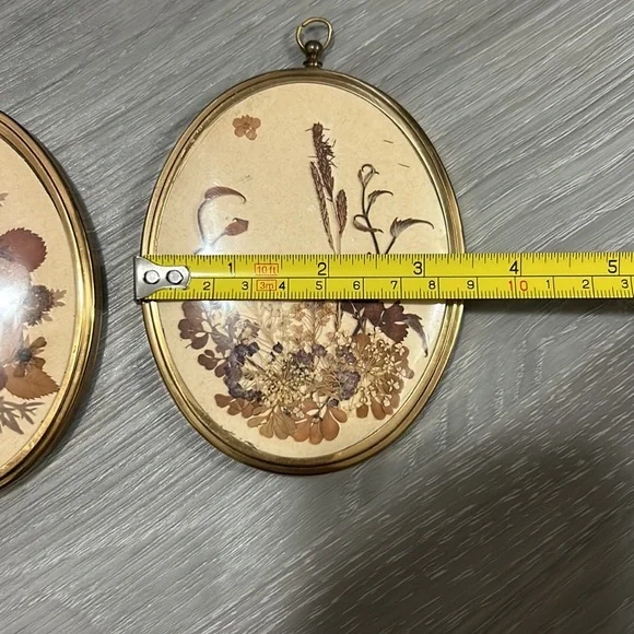 🖤Vtg 1960s Dried flowers frame wall decor set - Picture 14 of 14